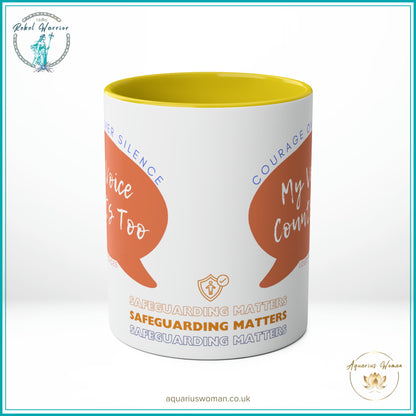 Aquarius Woman Rebel Warrior Collection Mug - My Voice Counts Too - Courage Over Silence - Safeguarding matters - Centre