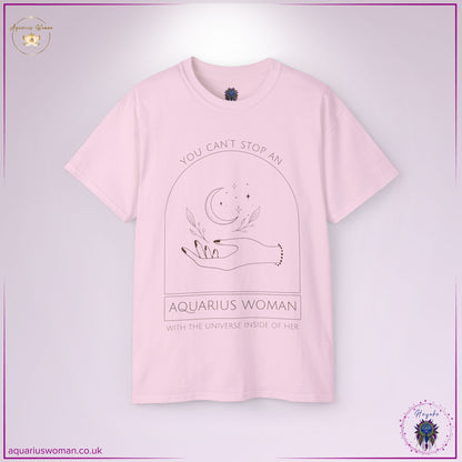 Aquarius Woman Universe Tee | The Cosmic Force Within