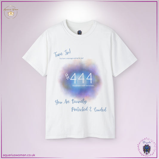 Synchronicity #444 Tee from the Heyoke Collection by Aquarius Woman - White