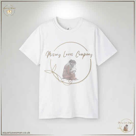 The Misery Loves Company' Logo Tee: Symbol of Transformation in White