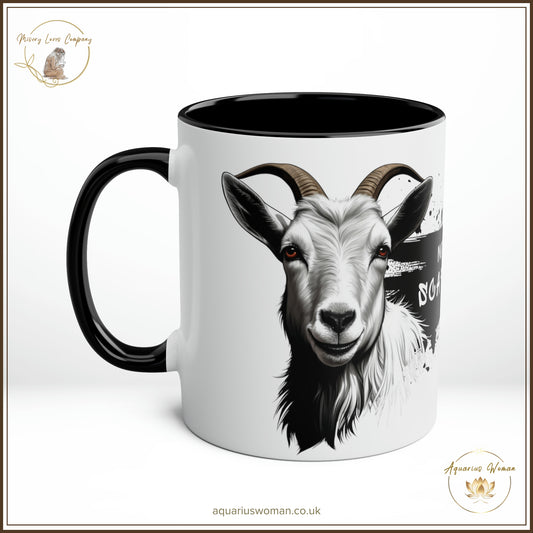 Aquarius Woman's "Not Your Scapegoat" Two Tone Coffee Mug - Left Side