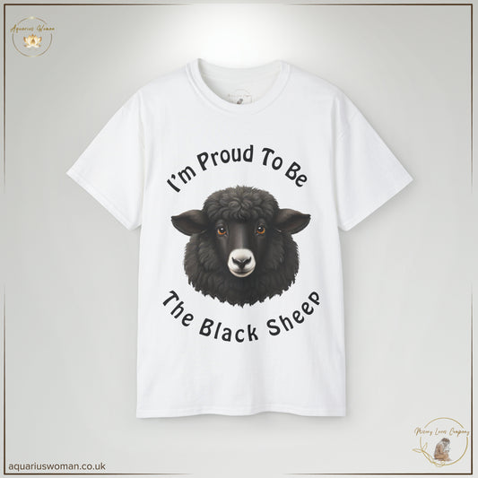 Aquarius Woman's "I'm Proud to be the Black Sheep" from Misery Loves Company Collection - White