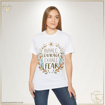 "Inhale Courage, Exhale Fear" Mindful Sun Tee