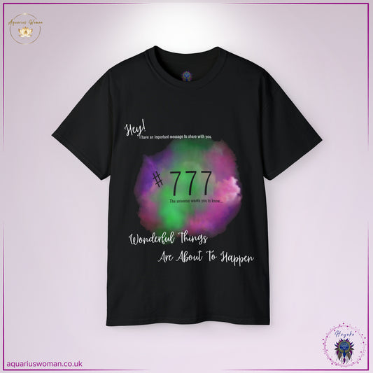 Synchronicity #777 Tee from the Heyoke Collection by Aquarius Woman - Black