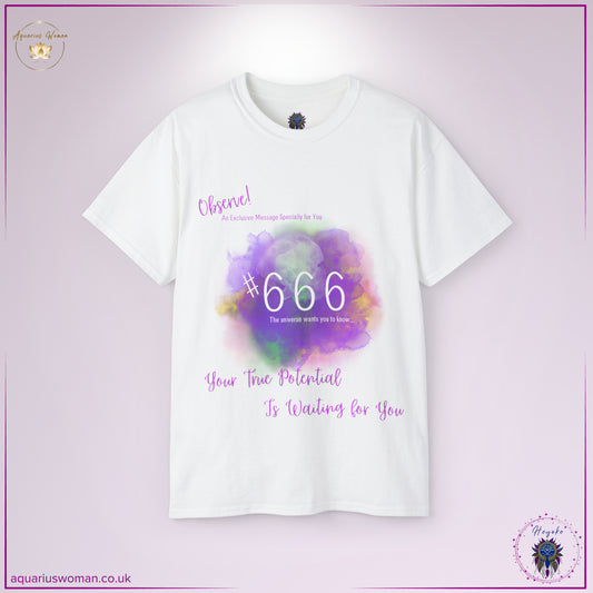 Synchronicity #666 Tee from the Heyoke Collection by Aquarius Woman - White 