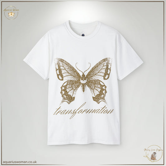 Aquarius Woman Transformation Butterfly Tee -  White