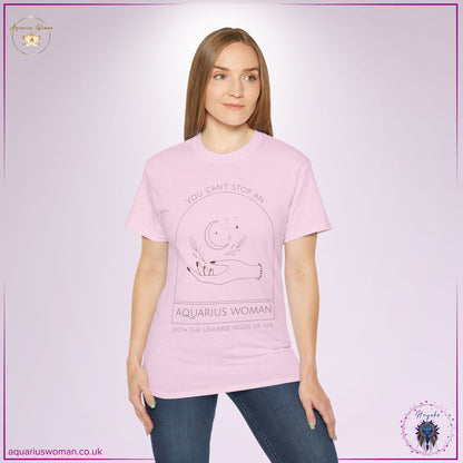 Aquarius Woman Universe Tee | The Cosmic Force Within