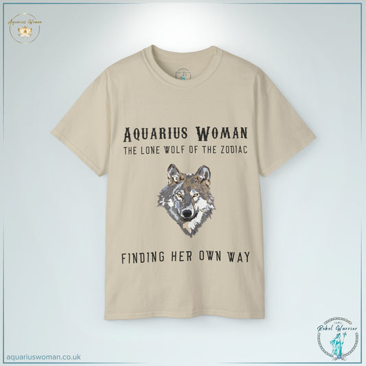 Aquarius Woman Tee: Embrace Your Lone Wolf Spirit