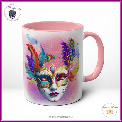 Heyoke Collection: "Cosmic Masquerade" Ceramic Mug - Unveil the Mystical Sip