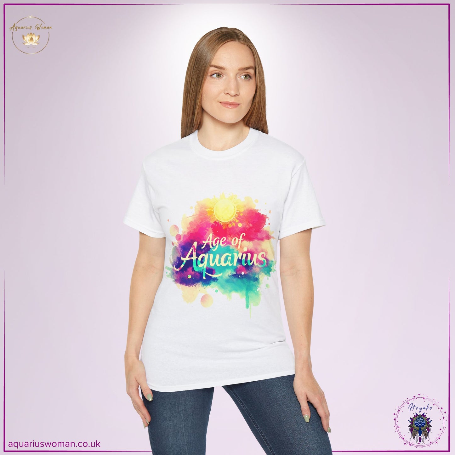 Age of Aquarius Watercolour Tee – Radiant Spiritual Design