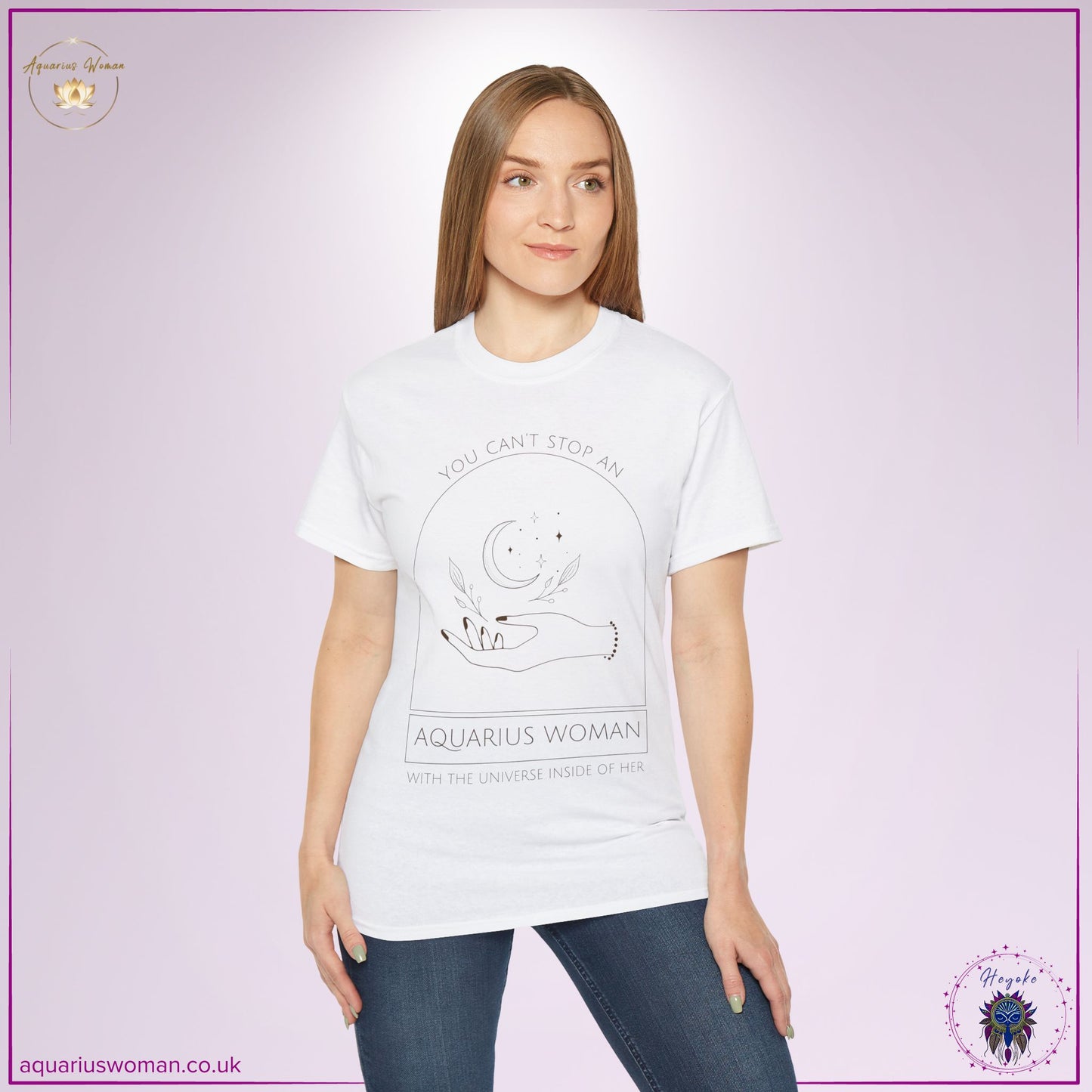 Aquarius Woman Universe Tee | The Cosmic Force Within