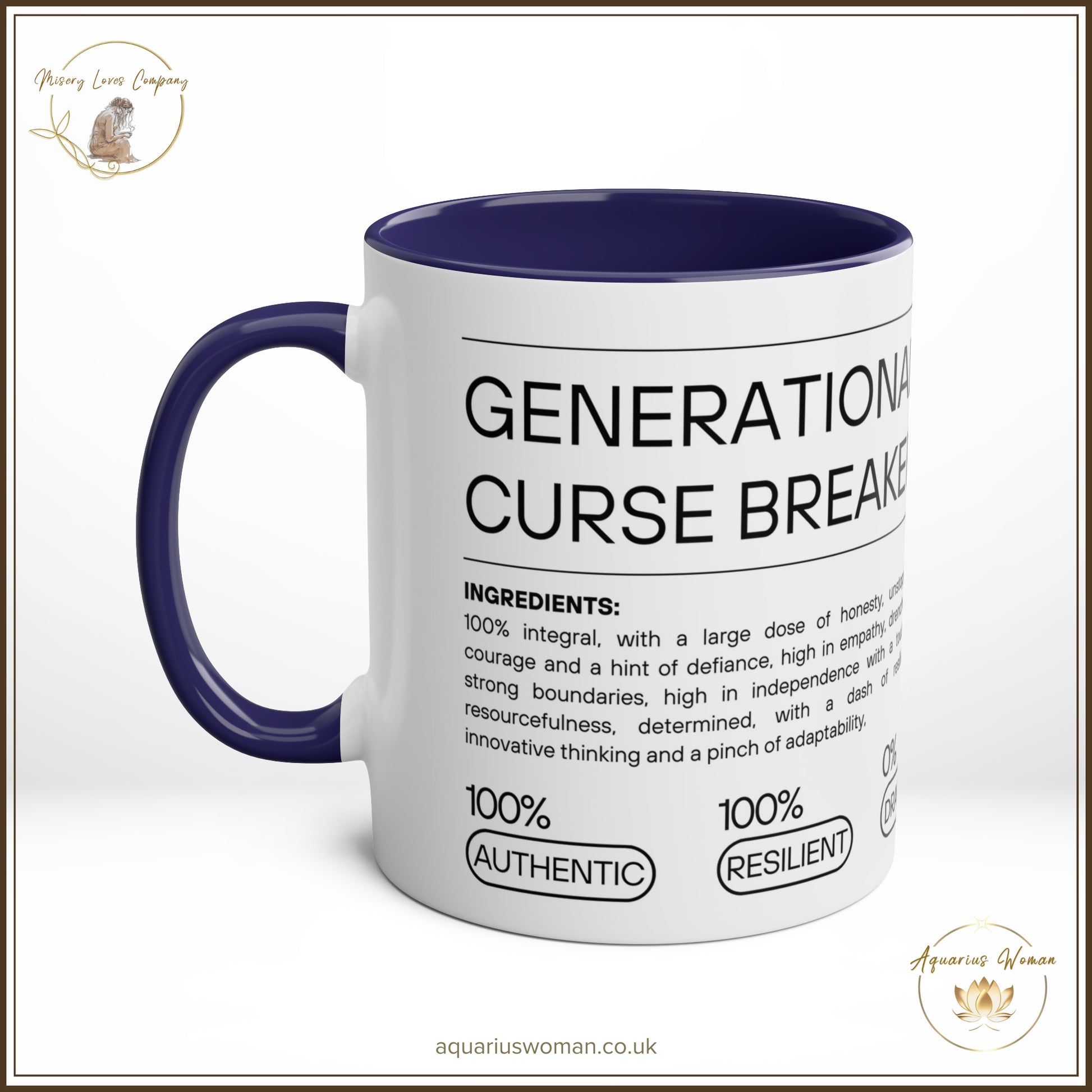 Generational Curse Breaker Mug - Dark Blue - Left