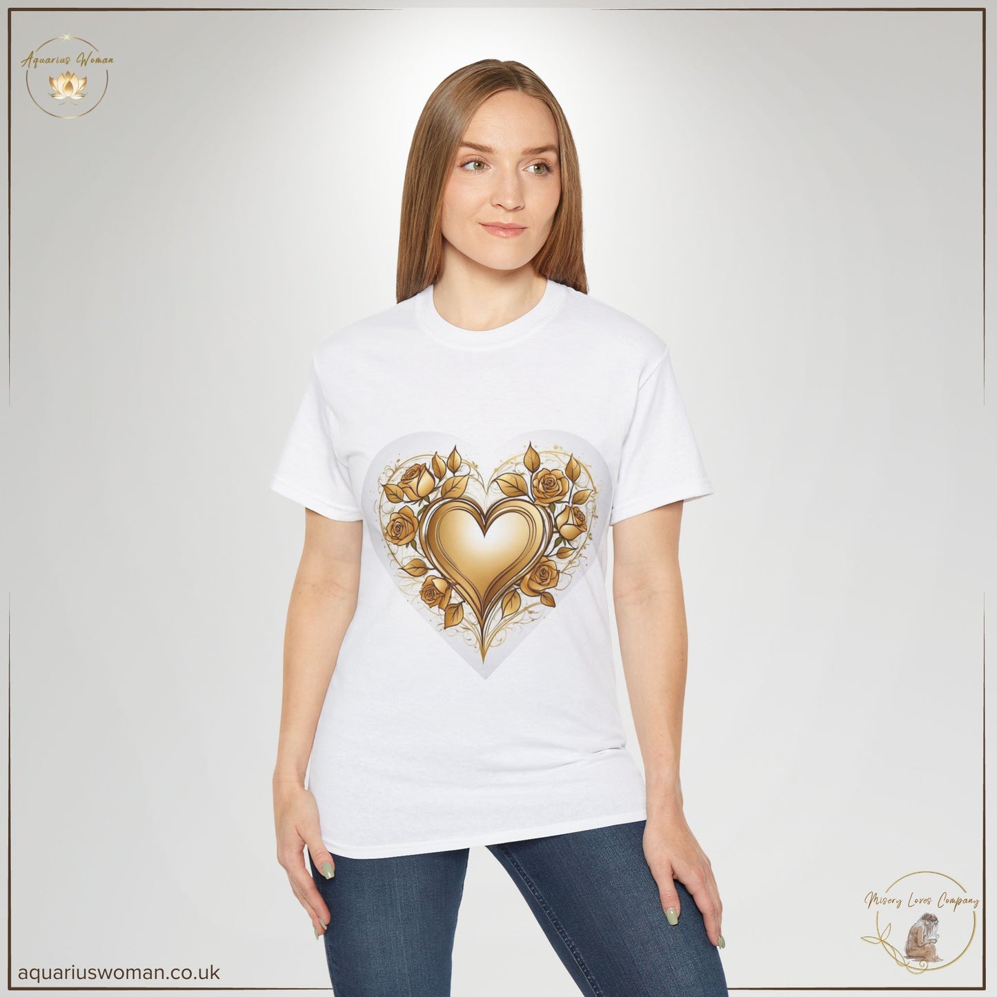 Golden Heart & Thorned Roses T-Shirt – Strength in Survival