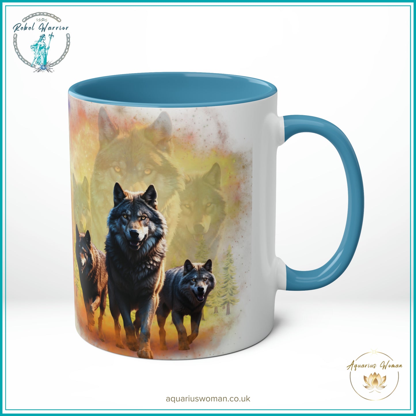 Aquarius Woman's Rebel Warrior Dual Design Ceramic Mug - Night Watchers and Dawn Guardians