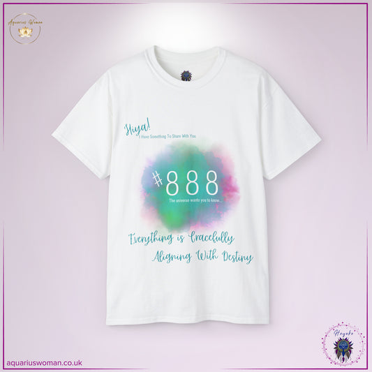 Synchronicity #888 Tee from the Heyoke Collection by Aquarius Woman - White t-shirt