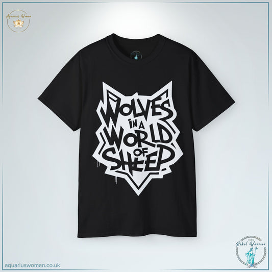 "Wolves in a World of Sheep" Wolf Head Graffiti T-Shirt