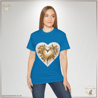 Golden Heart & Thorned Roses T-Shirt – Strength in Survival