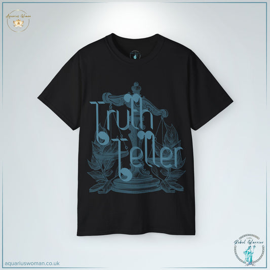 The Truth Teller Tee in Black embodies strength and defiance, featuring an intricate scale design representing balance, justice, and unwavering truth. A bold statement for truth-seekers and warriors who challenge injustice.